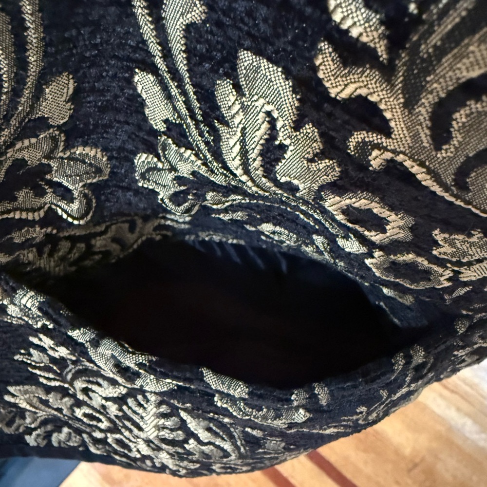Old Navy Black and Gold Brocade Jacquard Open Front Blazer - Picture 7 of 11